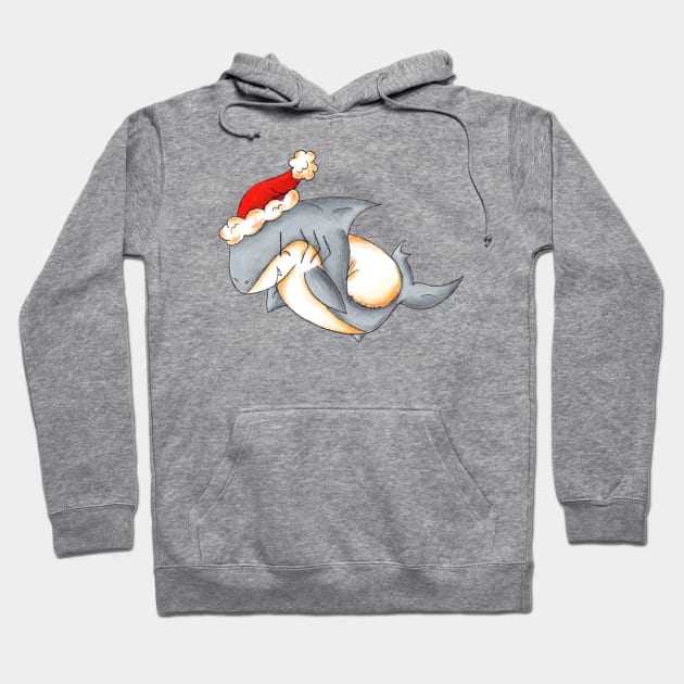 Santa Shark Hoodie by KristenOKeefeArt